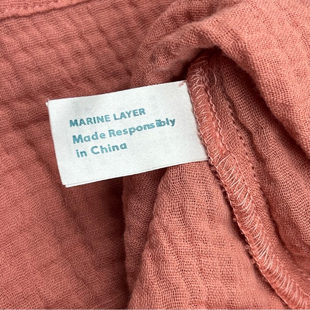 Marine Layer Jude Flutter Sleeve Cotton Tank Rosette Pink Womens Size‎ XL NEW - Picture 6 of 11